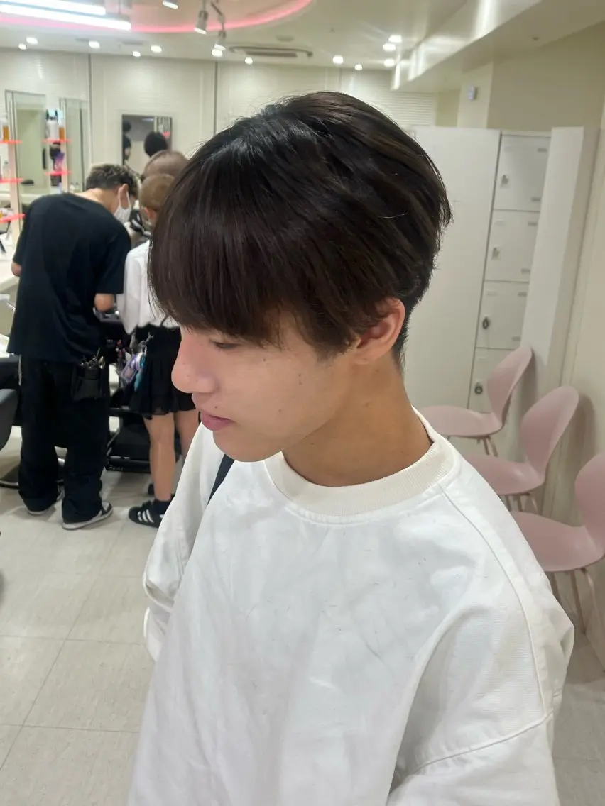 メンズ メンズ韓国風 マッシュ シースルーマッシュ 大人上品ベージュ 🎀HARUNAのヘアスタイル