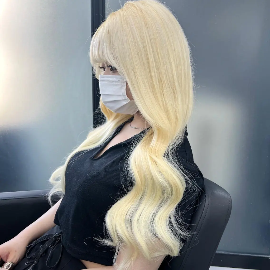 ロング カラー シールエクステ ハイトーンカラー エクステ シールエクステ特化 ハイトーン、NANAのヘアスタイル