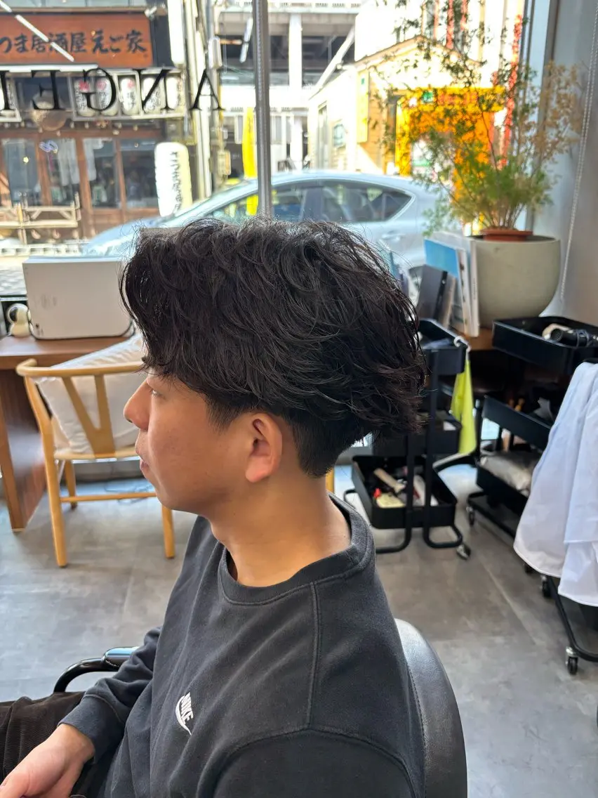 ショート メンズ カット パーマ 鹿児島 TSUBASAのヘアスタイル