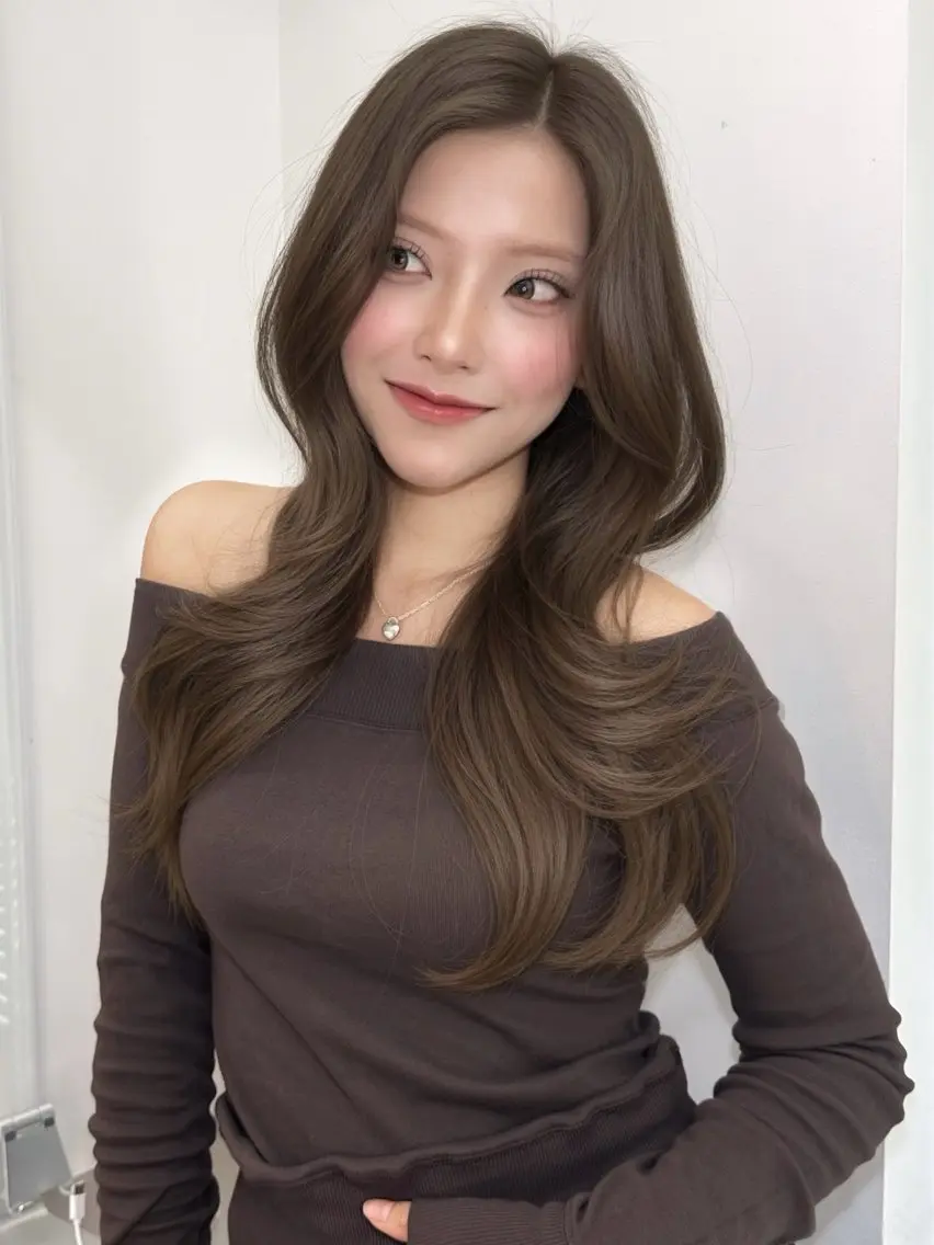 ロング カラー カット ヘアカラー ヘアセット 上品モテヘア🩶 karen🩶のヘアスタイル