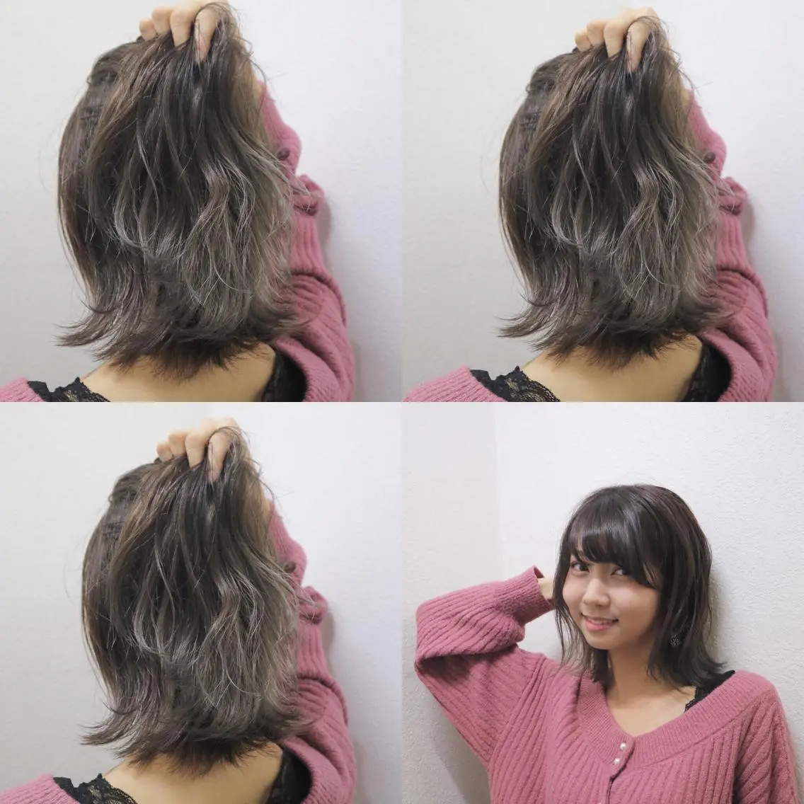 ミディアム カラー アディクシーカラー アッシュ パープルカラー パープルアッシュ シルバー JILBLAN京都 ショート/ハイライトのヘアスタイル