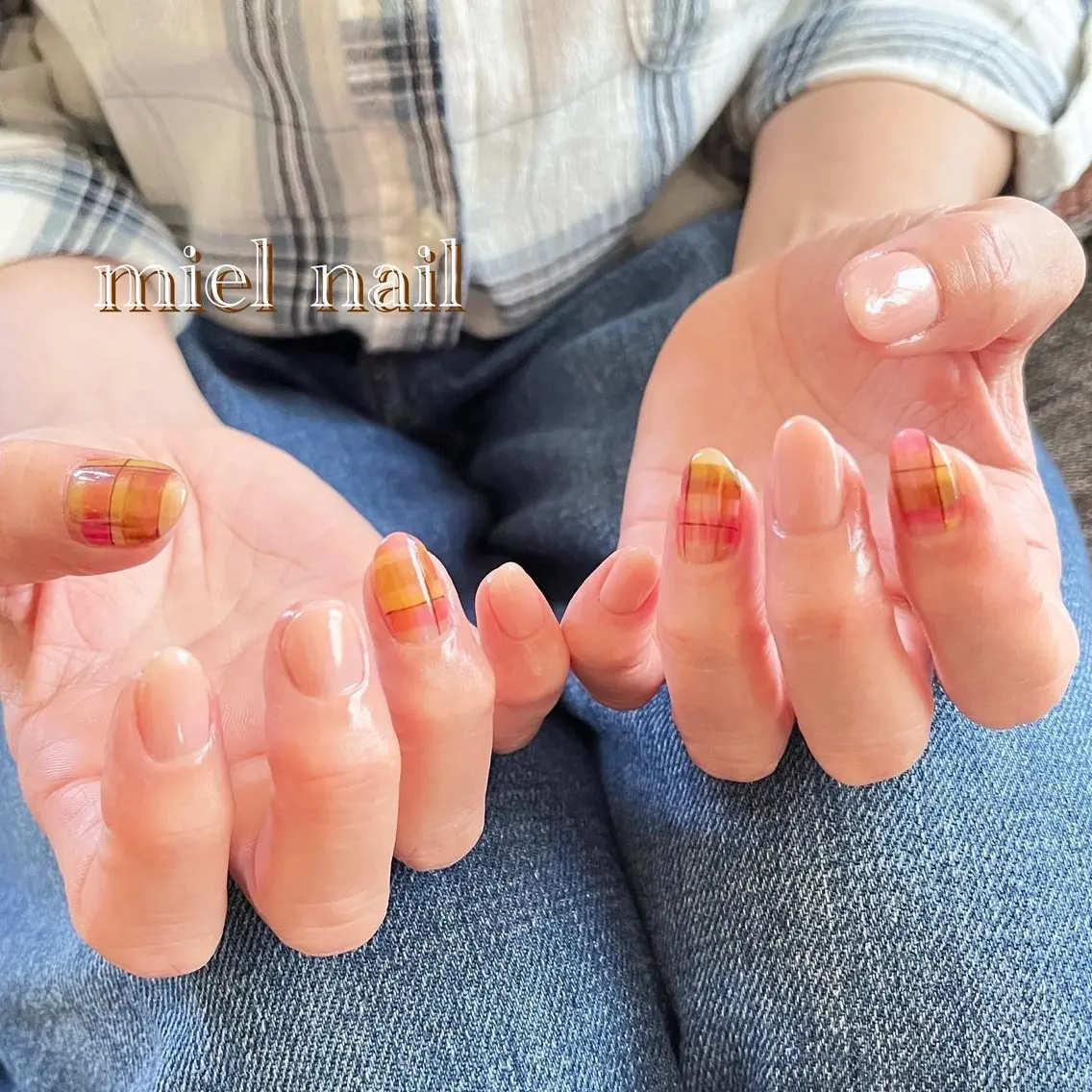 ネイル アニマル柄 ピンク 冬ネイル miel nailのネイルデザイン