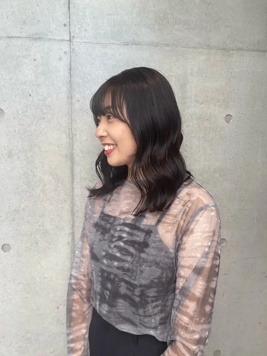 セミロング カラー ヘアアレンジ ヘアカラー トリートメント ボブ艶モテカラー🫧 カリンのヘアスタイル