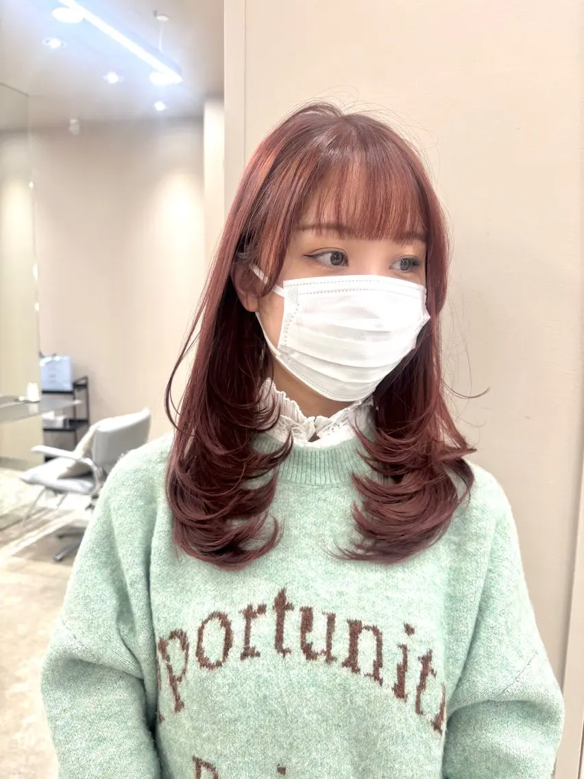 ロング レイヤーカット カット ヘアカラー トリートメント コトネ🫧 韓国風レイヤーカットのヘアスタイル