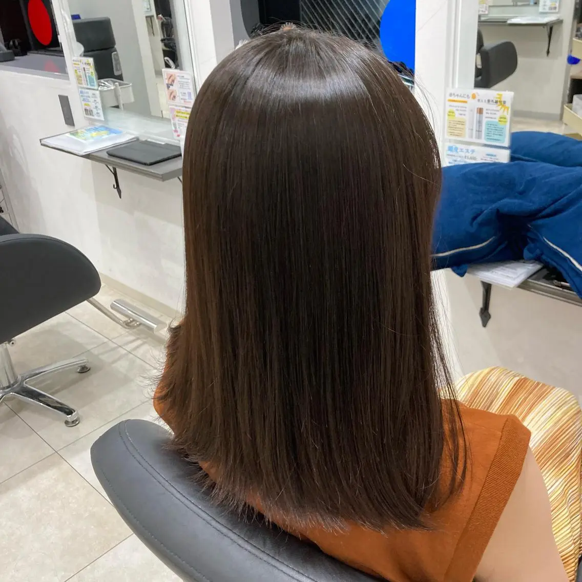 セミロング パーマ 縮毛矯正 ピンクカラー🎀 米津 美佑のヘアスタイル