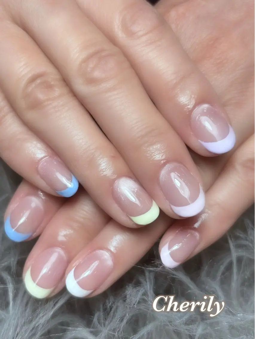 ネイル フレンチネイル パステルネイル ハンドネイル CHERILY SAKURAのネイルデザイン