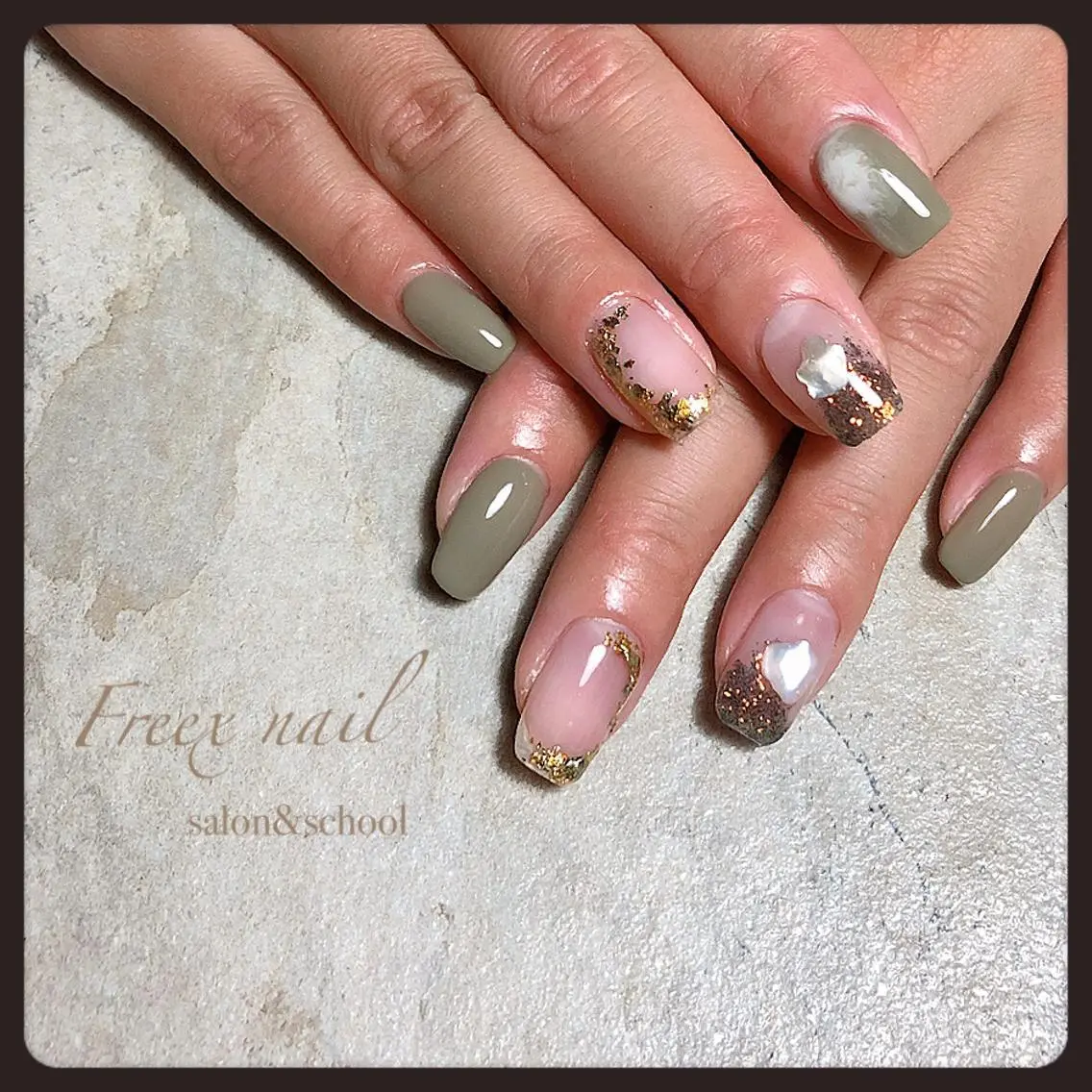 ネイル スクエアネイル freex nail /ニュアンス/個性派のネイルデザイン