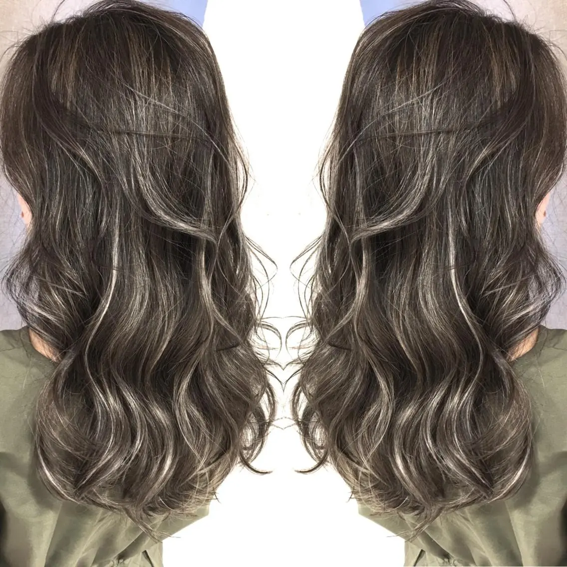セミロング カラー ハイライトカラー 3Dハイライト ハイライト ヘアカラー トリートメント 井上 一平のヘアスタイル