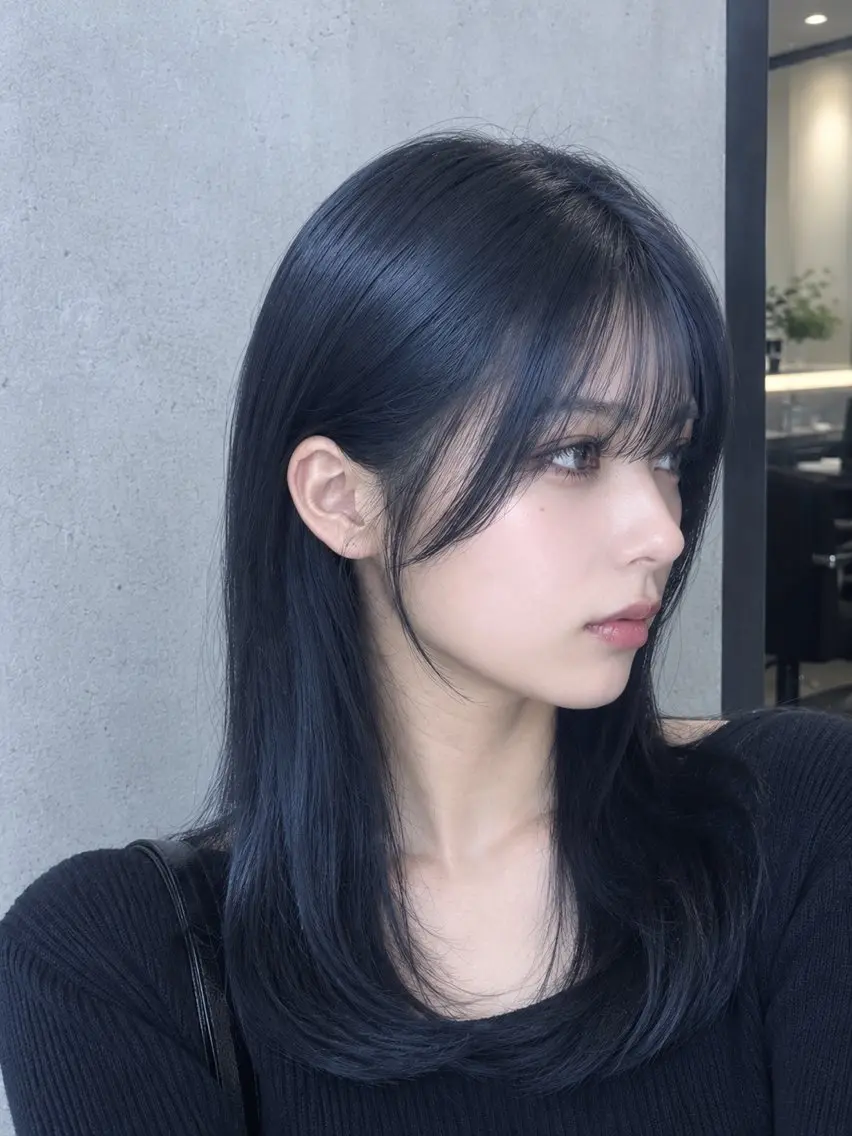 【透明感寒色カラー+トリートメント】赤みを抑えた艶カラー🫐の写真