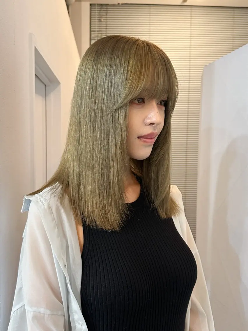 ミディアム カラー オリーブカラー 磯　亜由香🌼 /似合わせカットのヘアスタイル