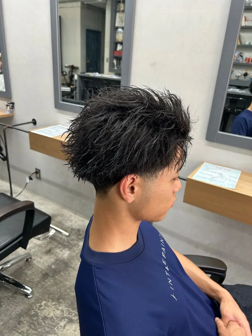 ショート パーマ メンズ カット パーマ トリートメント ヘアセット HANGOUT/だん 短髪指名No.1のヘアスタイル