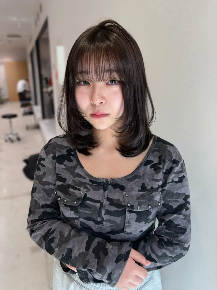 ミディアム ミディアムレイヤー 顔周りカット レイヤーカット soyon名古屋/ fuka🎀のヘアスタイル