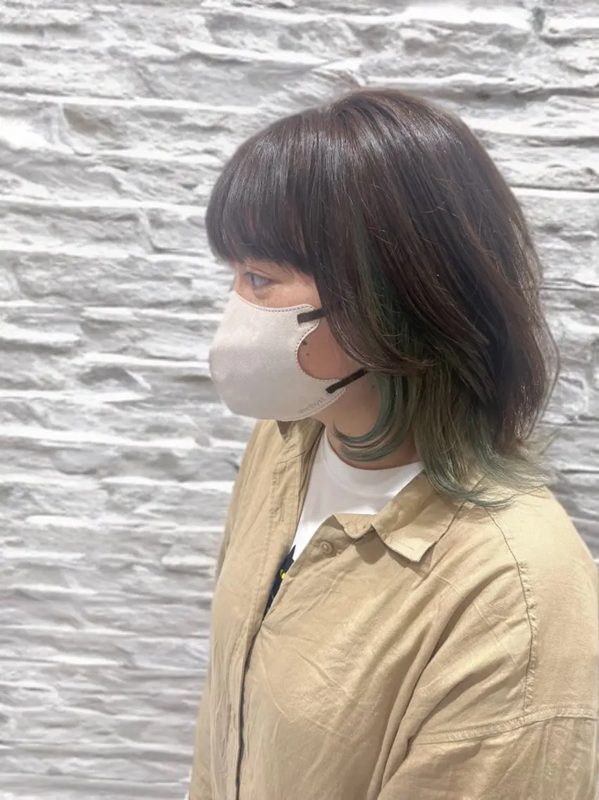 ミディアム ウルフカット カット ヘアカラー 髪質改善×レイヤー 高嶋のヘアスタイル