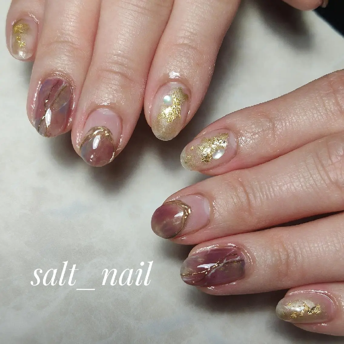 ネイル アートネイル ミラーネイル ニュアンスネイル ハンドネイル 個人サロン saltnailのネイルデザイン