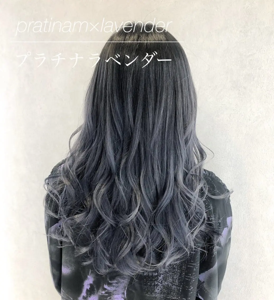 セミロング カラー バレイヤージュ ハイトーンカラー ラベンダーカラー エクステ レイヤーカット 代表/七瀬/ギャル/ シールエクステ/渋谷のヘアスタイル