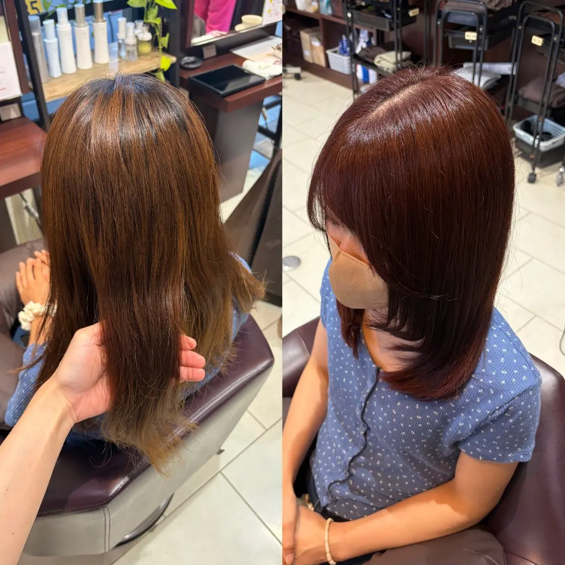 カラー ヘアカラー トリートメント あおき りのんのヘアスタイル