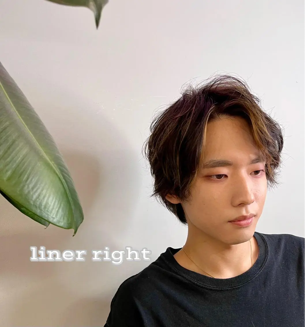 ミディアム カラー ヘアアレンジ メンズ ミディアムパーマ メンズバレイヤージュ メンズブリーチ メンズハイライト メンズハイトーン カット ヘアカラー トリートメント ヘッドスパ ヘアセット 二ヶ月綺麗なデザイン カット/星野六三四のヘアスタイル
