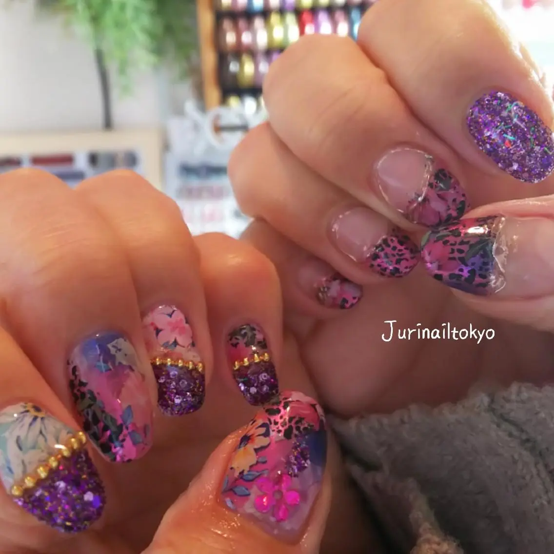 Bコース🌈おすすめ!!🌈 持ち込み+お任せ10本 アート💅 フレンチ、グラデーション🍒オフ込み(120分)の写真