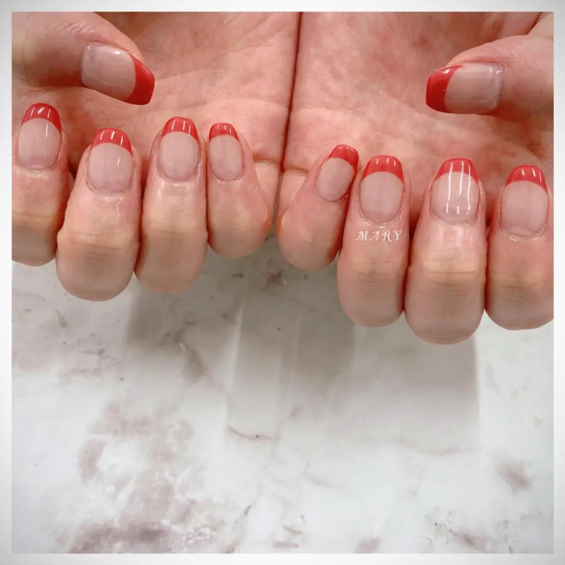 ネイル フレンチネイル グラデーション ニュアンスネイル シンプルネイル ハンドネイル Mary nail .narumiのネイルデザイン