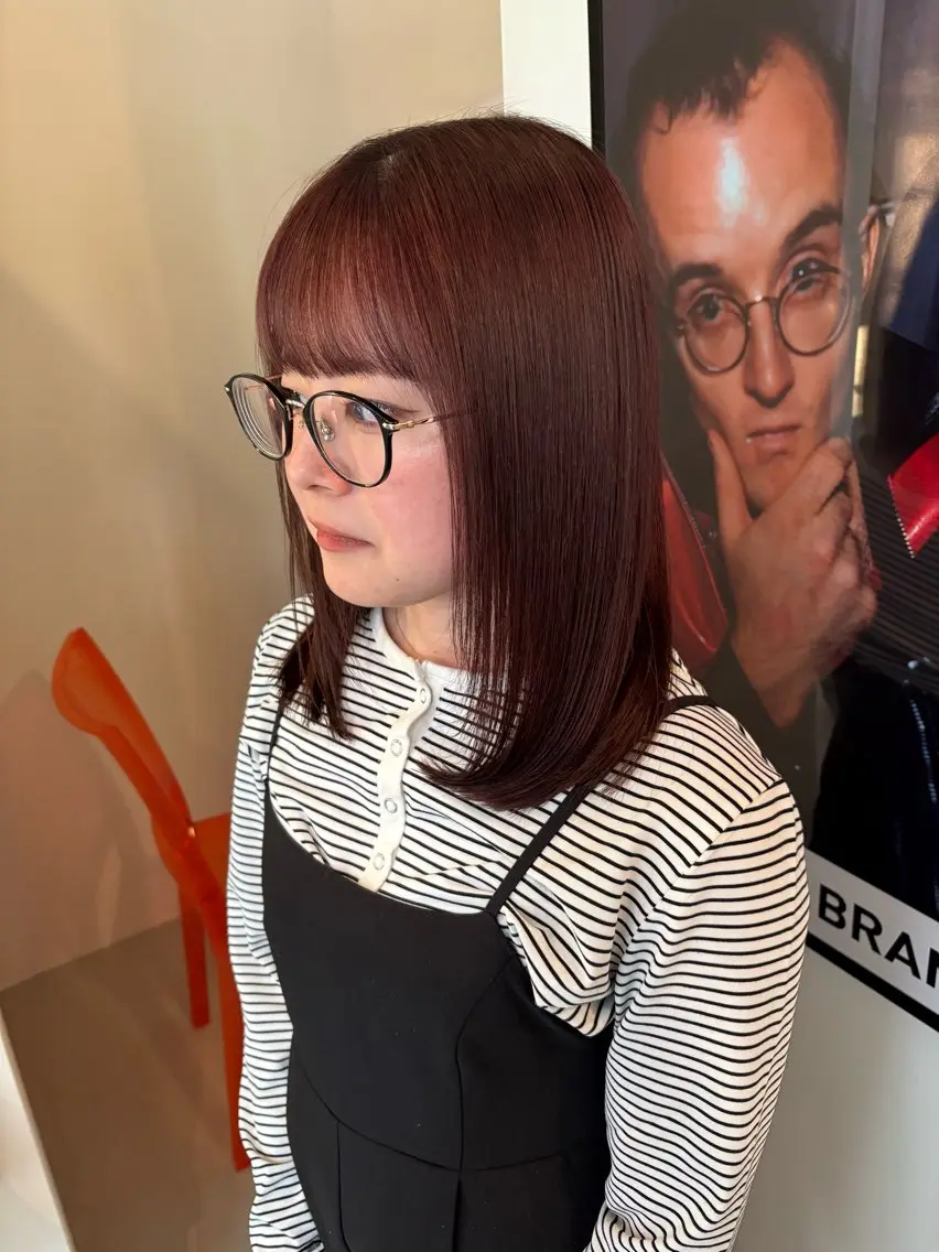 ロング カラー カシス レッドカラー person♡kii マオのヘアスタイル