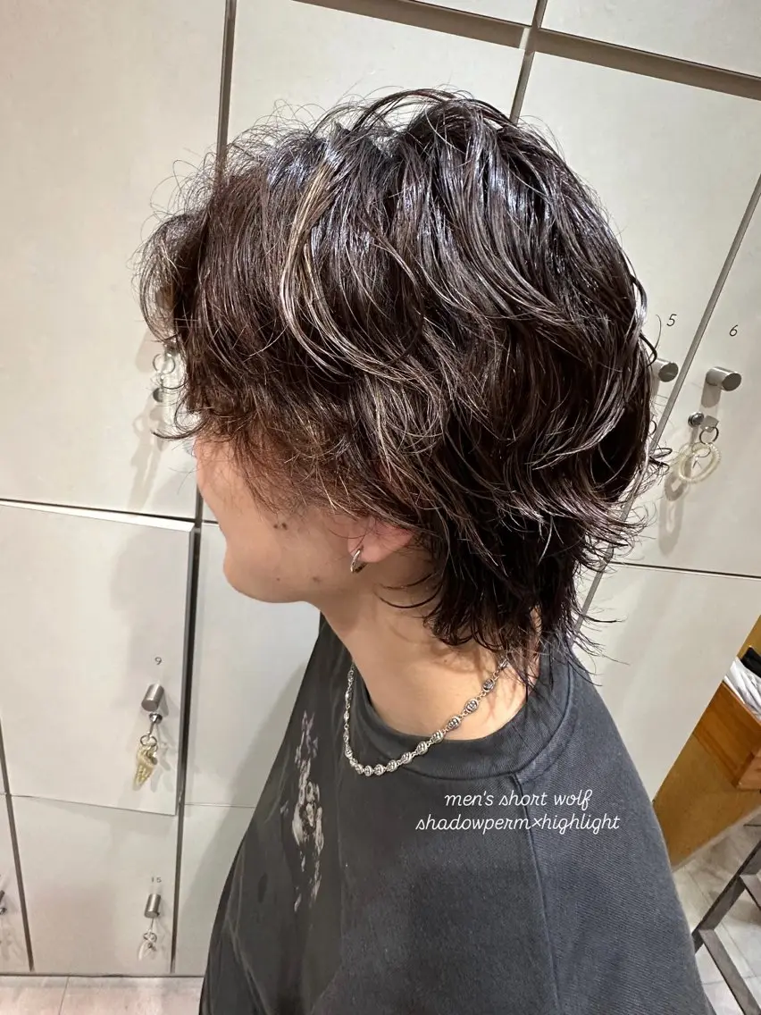 ミディアム ミディアムパーマ ウルフカット カット パーマ メンズカット/パーマ 髙橋美穂のヘアスタイル
