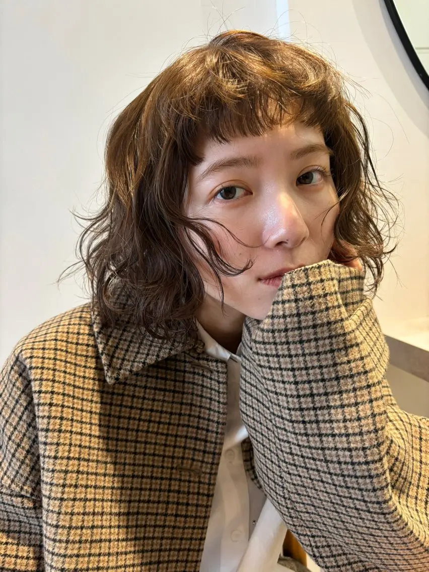 ショート パーマ ニュアンスパーマ 🫧nari🫧 谷町 大阪のヘアスタイル