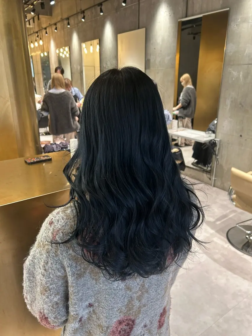 ロング カラー ネイビーカラー 無料ショートモデル 募集✔️SEIYAのヘアスタイル