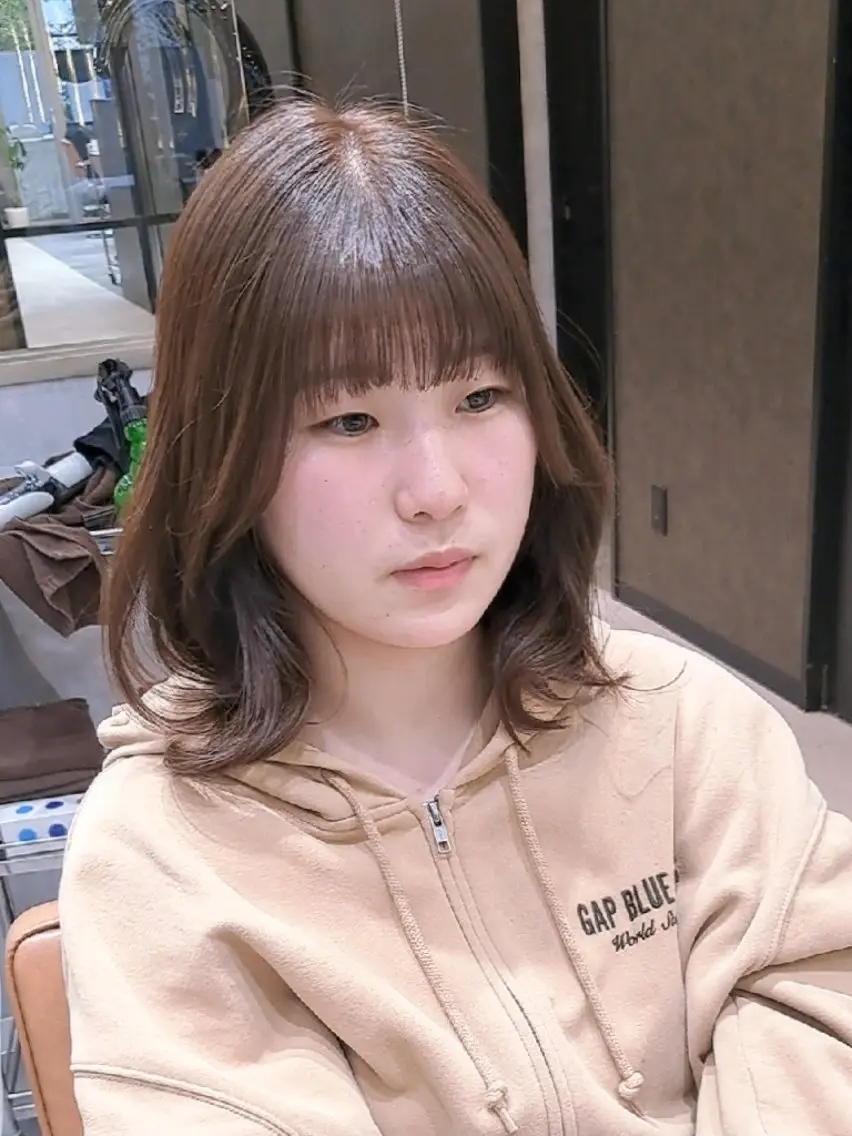 ミディアム カット ヘアカラー トリートメント 関口 知佳のヘアスタイル