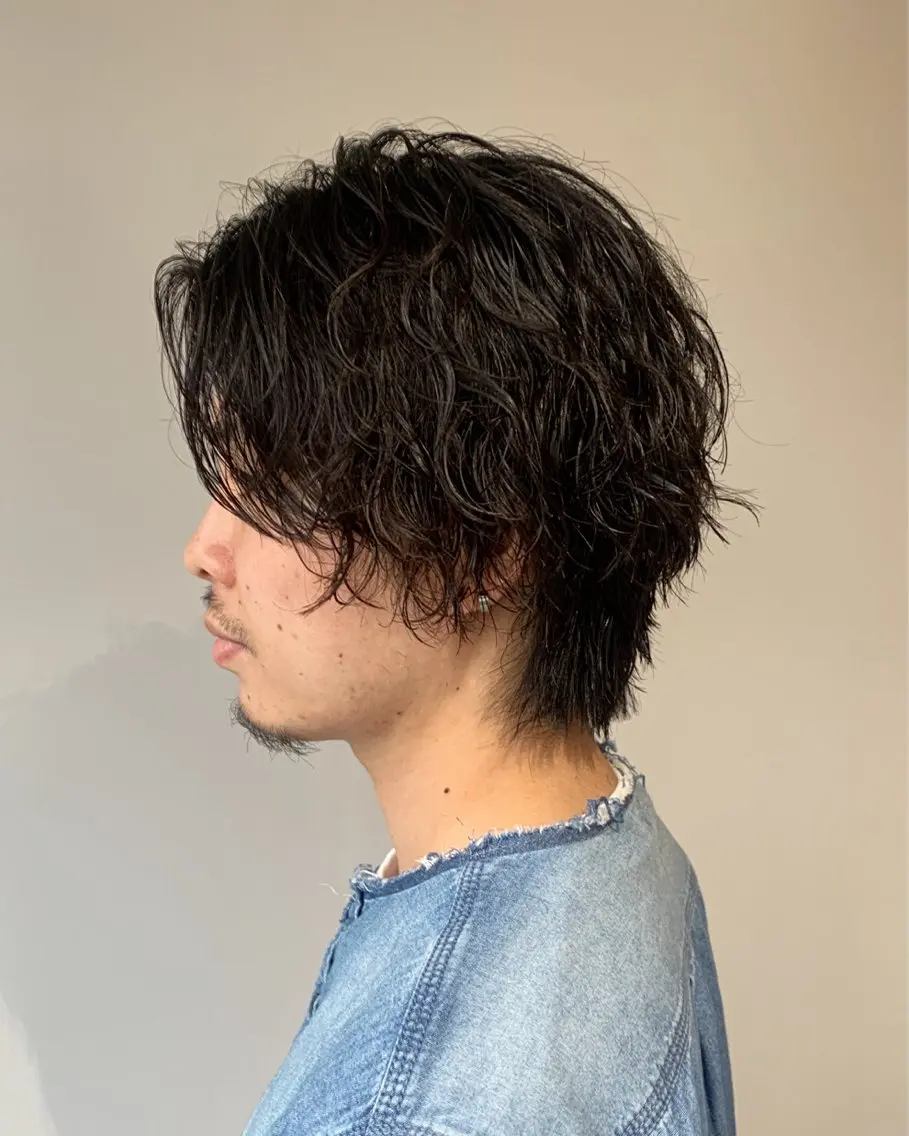 ミディアム パーマ メンズ カット パーマ 大人男髪/メンズ パーマ/hiroのヘアスタイル