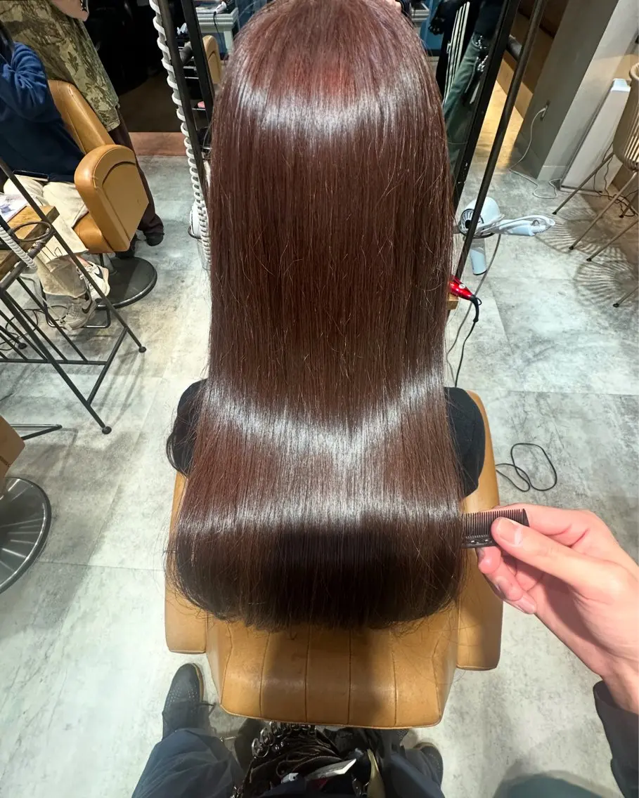 ロング カラー 透明感カラー 縮毛矯正 カット ヘアカラー トリートメント 縮毛矯正/ ✨艶髪/芦川優磨のヘアスタイル