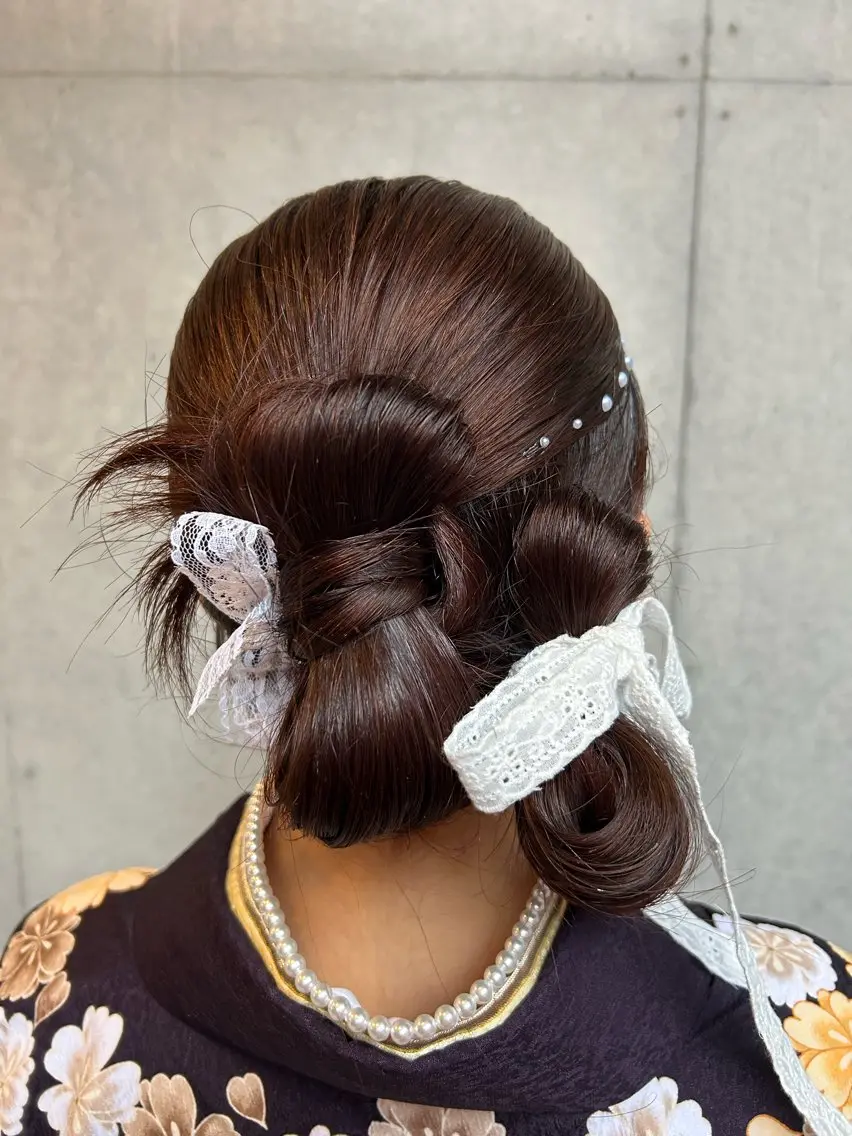 セミロング ヘアアレンジ 着付け 勝野 麻美のヘアスタイル