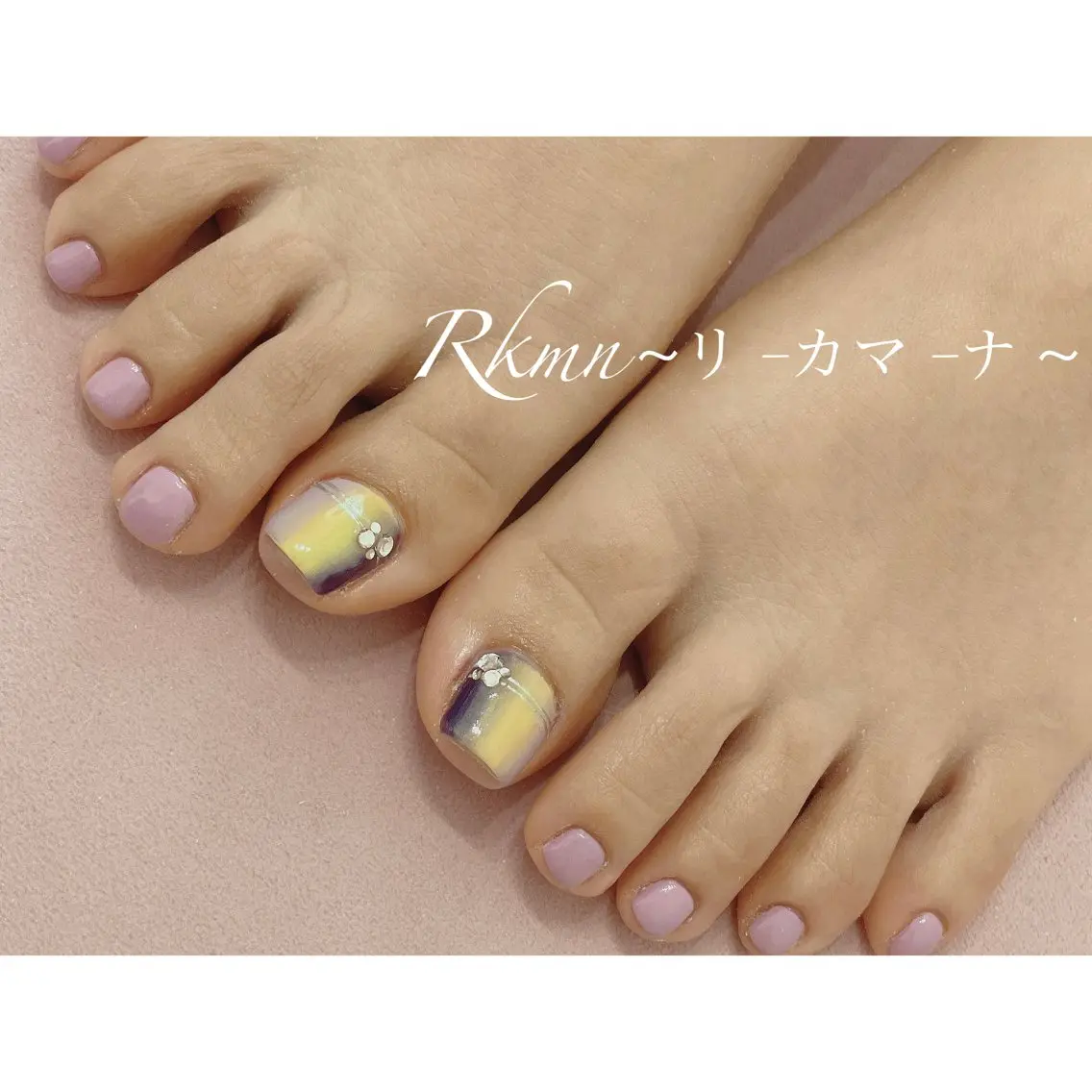 ネイル アートネイル フットネイル グラデーション パープル シンプルネイル Rkmn ~リ-カマ-ナ~のネイルデザイン