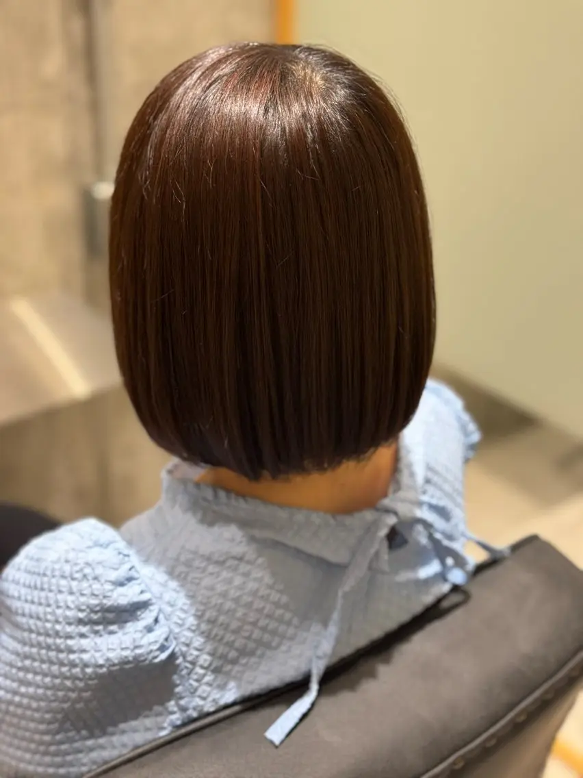 ミディアム ボブ カット 黒島優香🦋 /縮毛矯正/髪質改善のヘアスタイル