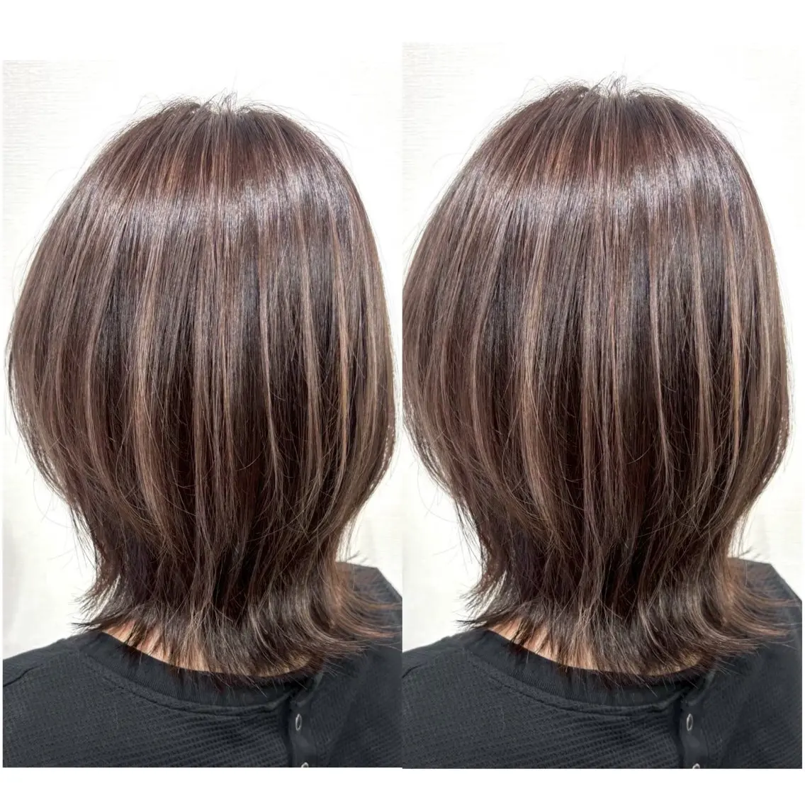 ミディアム カラー 切っぱなし💇‍♀️ イヤリング🎨龍之介のヘアスタイル