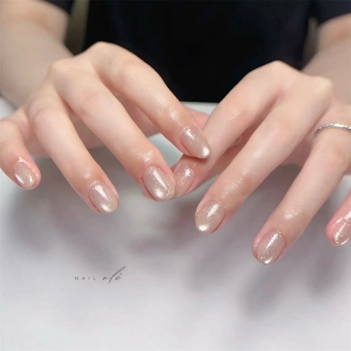 ネイル フラッシュネイル フラッシュマグ マグネットネイル オフィスネイル シンプルネイル ハンドネイル NAIL oleのネイルデザイン