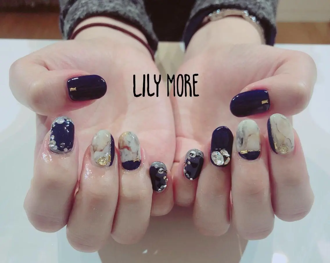 ネイル 大理石ネイル(マーブル) Lily closetのネイルデザイン