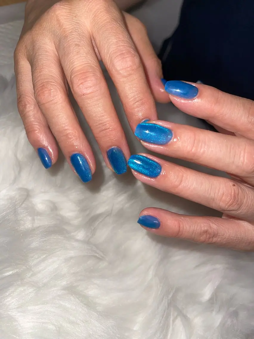 ネイル ブルー ワンカラーネイル ハンドネイル R@nail🫧町田 🫧らんのネイルデザイン