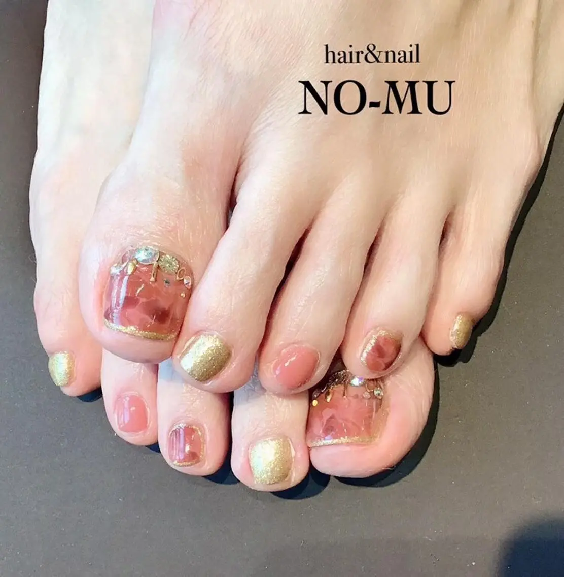 ネイル 大理石ネイル(マーブル) フットネイル hair＆nail NO-MUのネイルデザイン