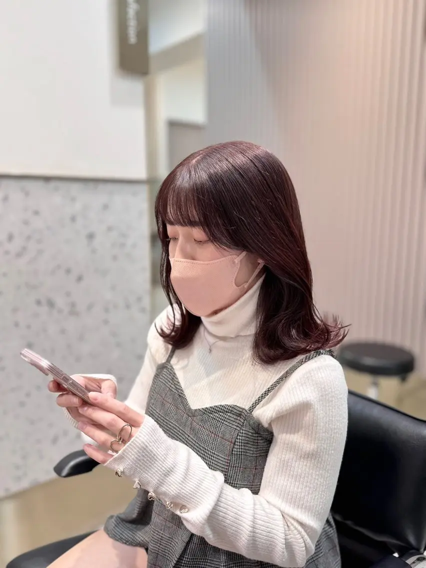 セミロング カラー ヘアアレンジ ヘアカラー トリートメント ヘッドスパ ヘアセット 完全💗マンツーマン marinのヘアスタイル