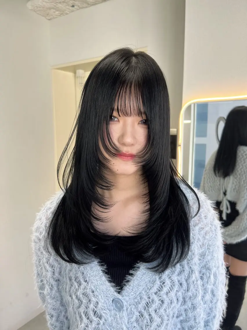 セミロング カット ヘアカラー トリートメント maya🇰🇷韓国 レイヤー/顔まわりのヘアスタイル