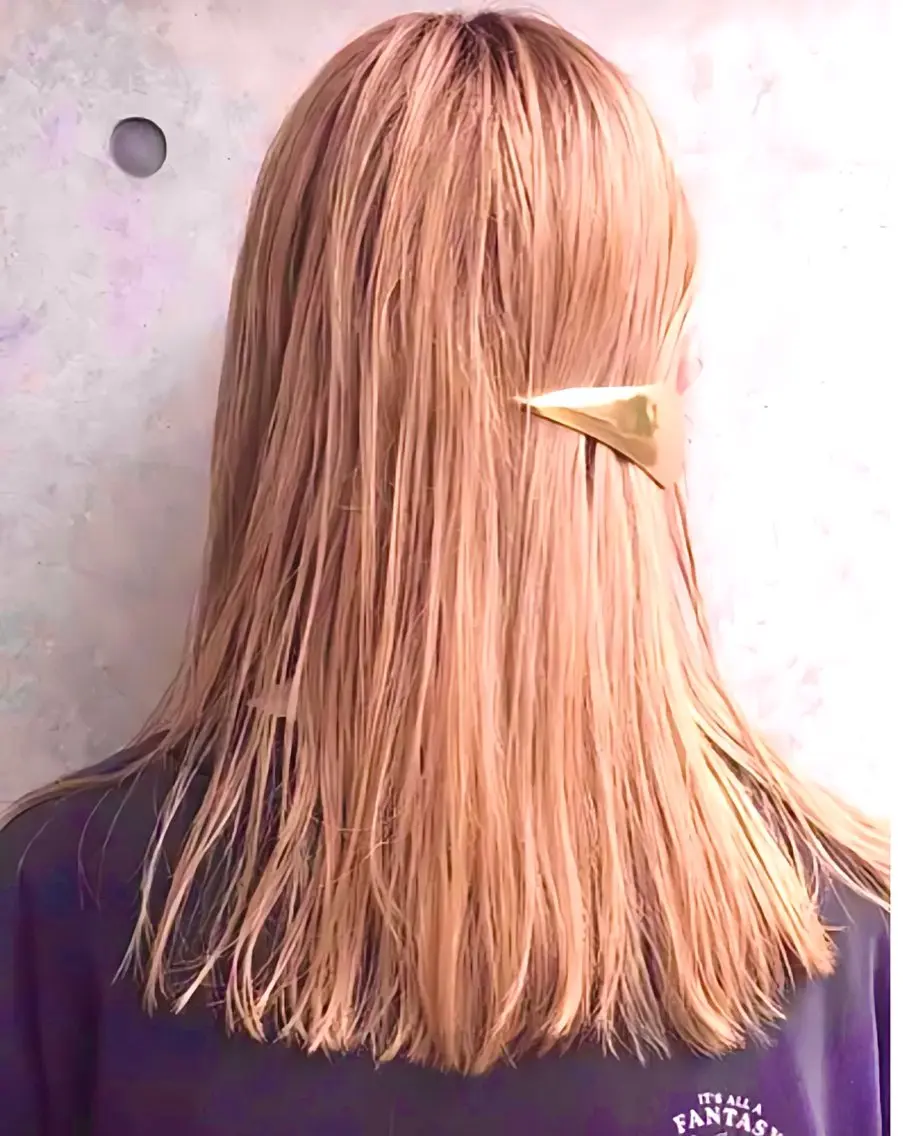 ミディアム カラー ベージュカラー ブリーチ オレンジ オレンジベージュ ケア剤オタク×海外 ヘア長谷川裕起のヘアスタイル