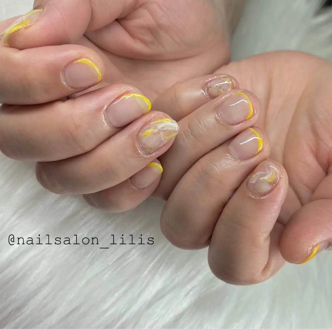 ネイル 大理石ネイル(マーブル) ハンドネイル nailsalon Lilisのネイルデザイン