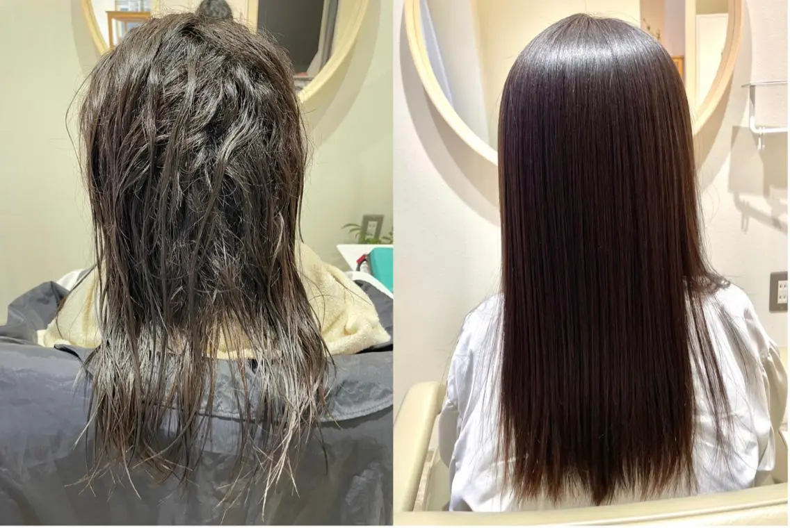 ロング 縮毛矯正 テラモト リョウタのヘアスタイル