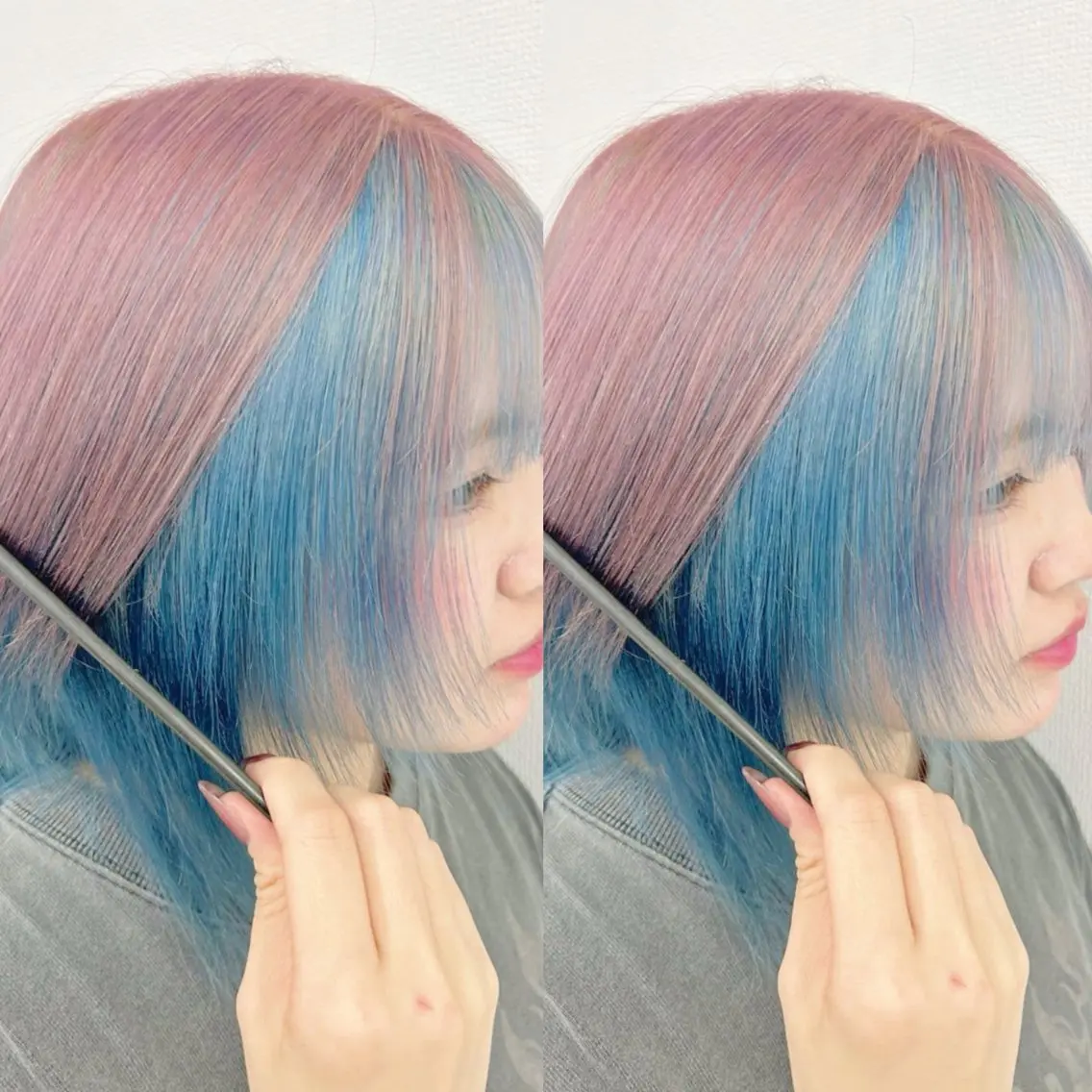 ミディアム カラー カット ヘアカラー トリートメント ハイトーン🎀 暖色系カラー🎀愛美のヘアスタイル