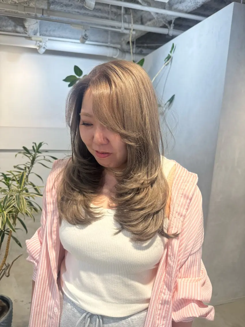 セミロング カット ヘアカラー トリートメント 新宿/顔周りカット +レイヤー＝しずく♩のヘアスタイル
