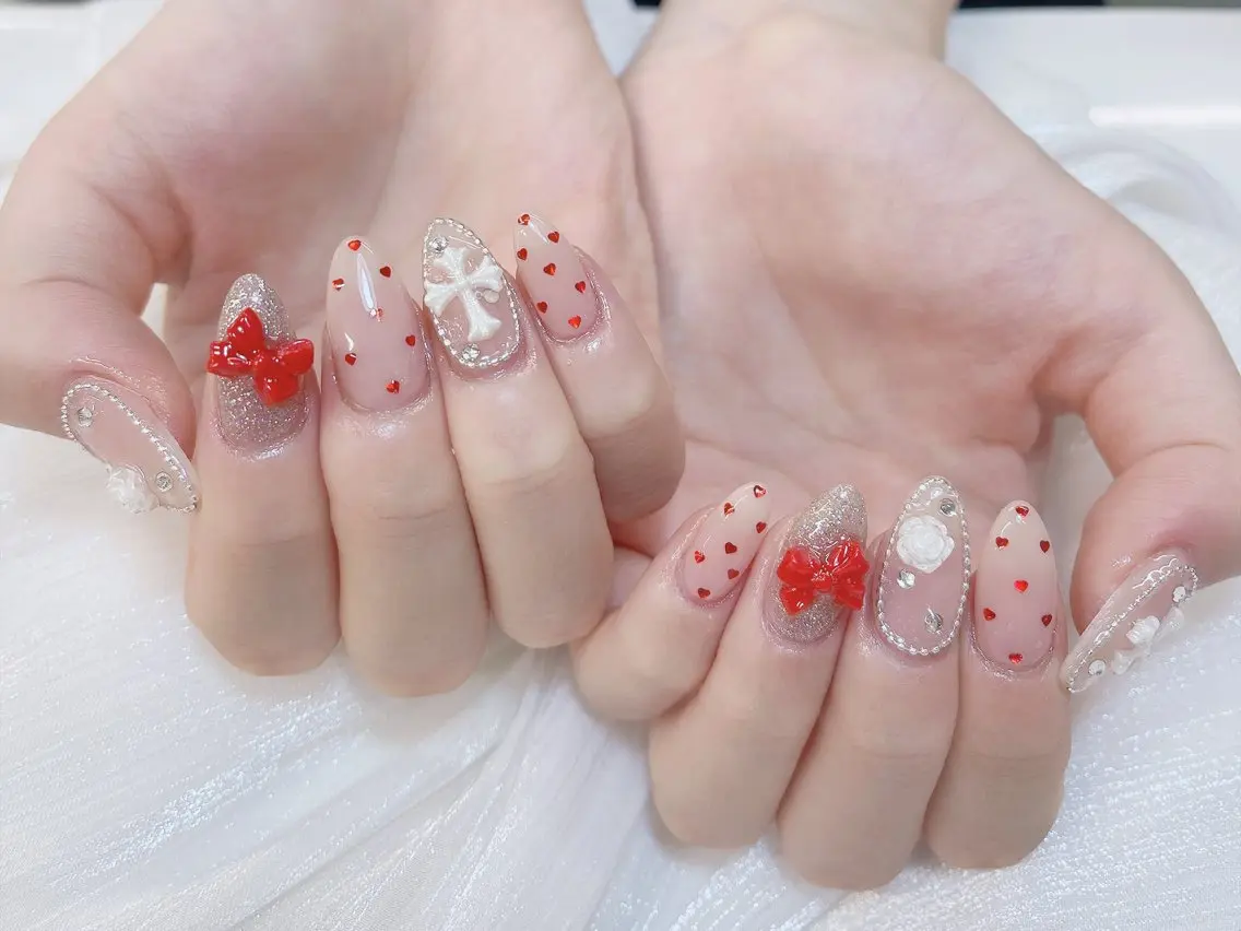 ネイル チークネイル 成人式 フレンチネイル グラデーション 氷ネイル・うるうるネイル ハンドネイル DUO   MI nail salonのネイルデザイン