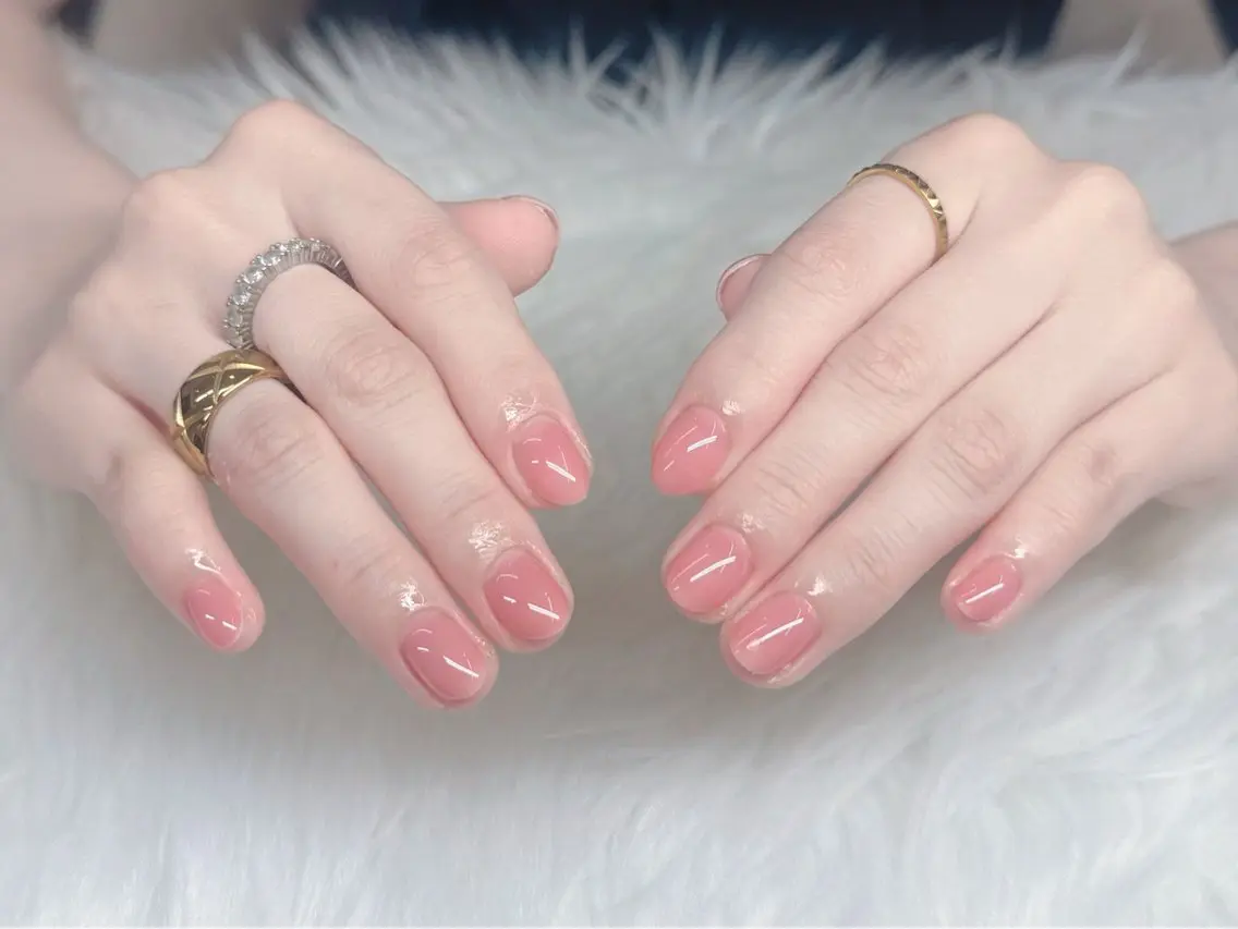 ショート 韓国風ヘア ハンドネイル GOHOUBI Nail 心斎橋店のネイルデザイン