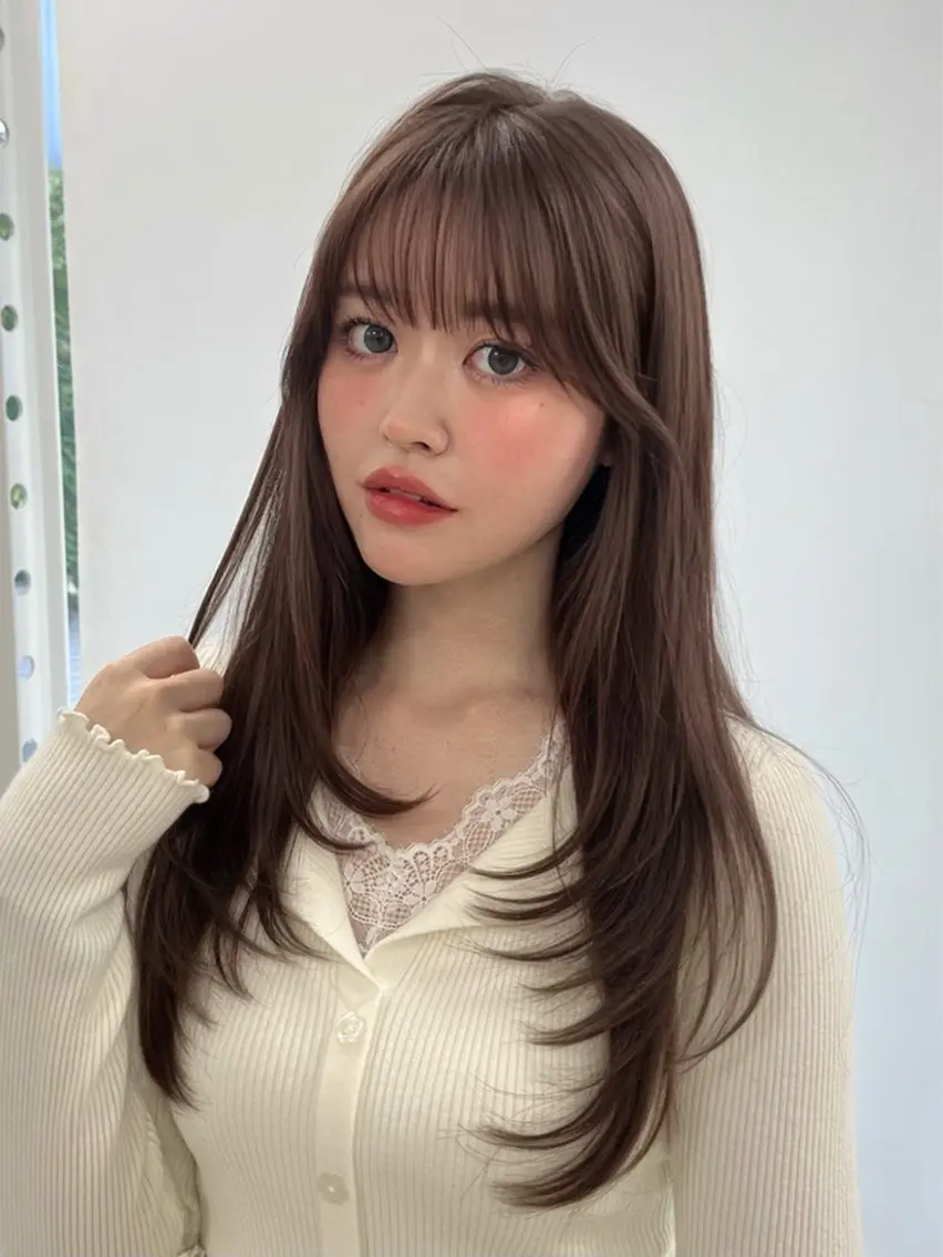 ロング カラー カット ヘアカラー トレンドヘア /mina♡のヘアスタイル