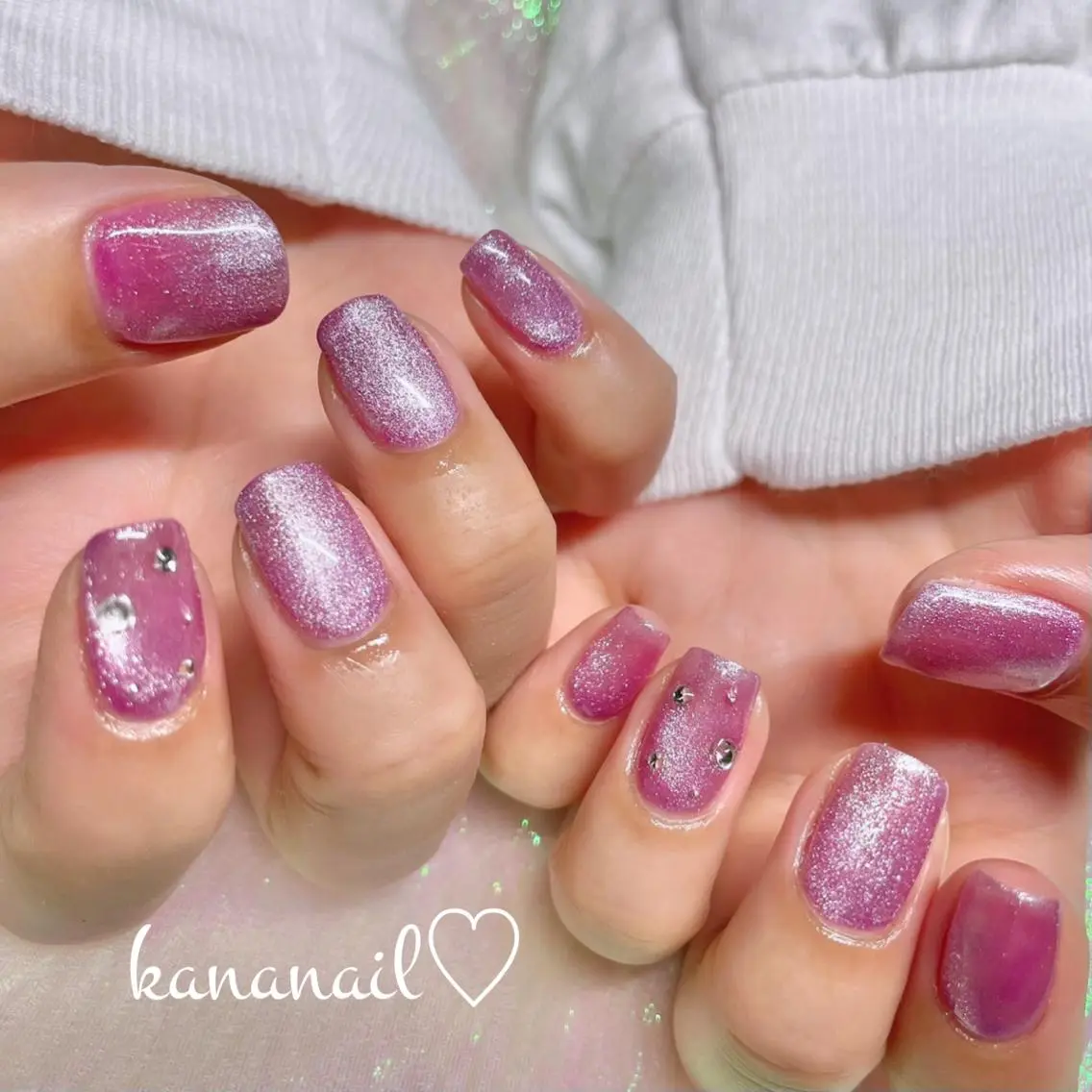 ネイル マグネットネイル マグネットワンカラー ワンカラーネイル kananail🎀 桜木町ネイルのネイルデザイン