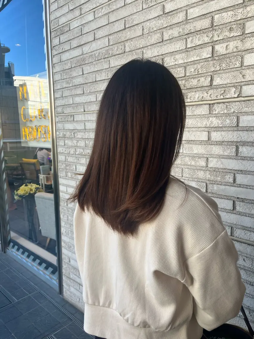セミロング パーマ セミロングパーマ ストレートパーマ 石毛 大翔のヘアスタイル